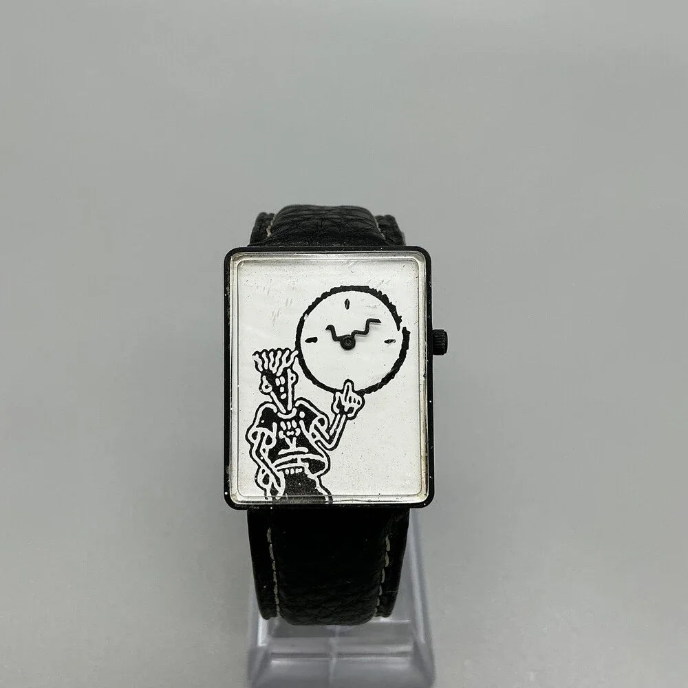 Vintage Fido Dido 7up Drink Tank Mens Watch 27mm Black White Dial New Battery